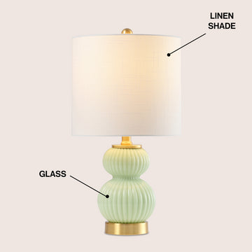 Daphne 20" Ribbed Metal/Glass LED Table Lamp